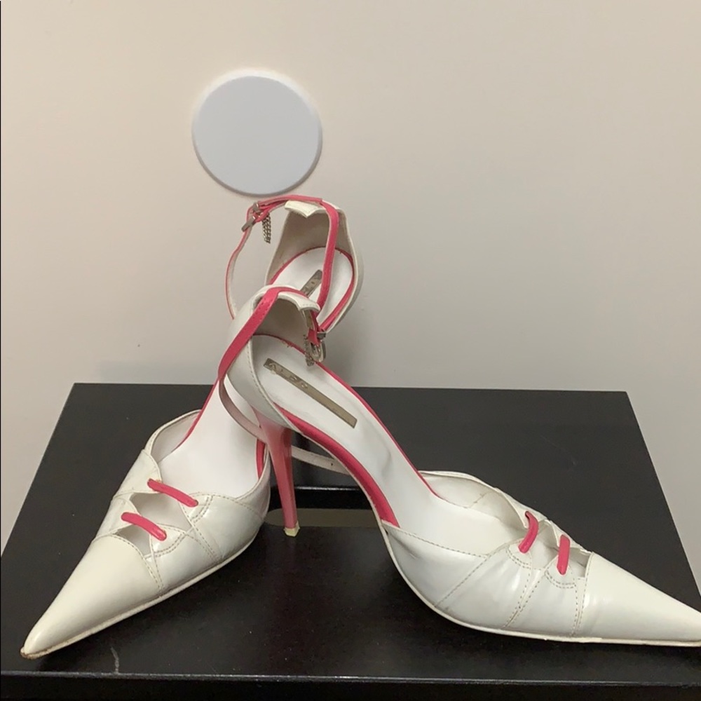 Aldo shoes made in Italy leather white pink color